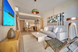 Modern Upper-Level Coastal Escape in Las Arenas | Family Friendly